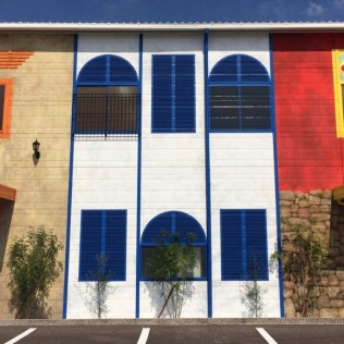 建築会社ショールーム壁画例01 建築会社ショールーム壁画